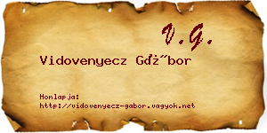 Vidovenyecz Gábor névjegykártya