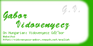 gabor vidovenyecz business card